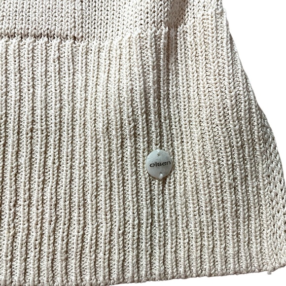 OLSEN Linen Cotton Blend Open Front Cardigan Drawstring Back Roll Tab Sleeves 12 - Picture 8 of 12